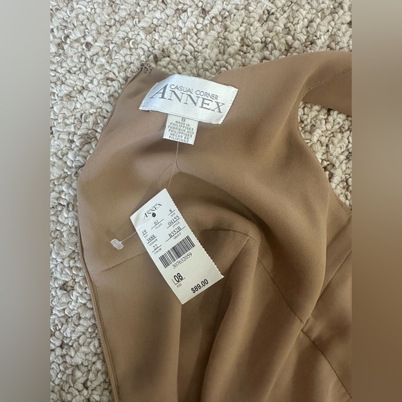 Annex vintage  Tan Sleeveless Dress with Bow size 8 NWT - Picture 7 of 10